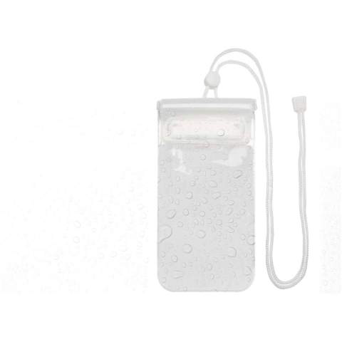 Waterdichte grote (L) telefoonhoes met IPX7-certificering, waardoor het apparaat beschermd blijft tegen waterschade. De meegeleverde lanyard kan gemakkelijk om de nek worden gedragen, waardoor het perfect is voor stranddagen, wandelingen of wateractiviteiten.