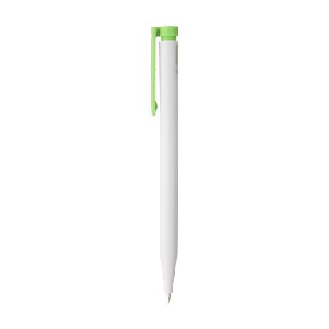 WoW! Ballpoint pen made from 85% post-consumer recycled ABS from household appliances. The recycled plastic is sorted and processed into a new manufacturable raw material. This pen is printed with the recycling symbol as standard.