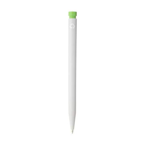 WoW! Ballpoint pen made from 85% post-consumer recycled ABS from household appliances. The recycled plastic is sorted and processed into a new manufacturable raw material. This pen is printed with the recycling symbol as standard.