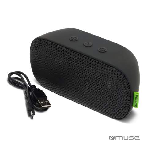 This mobile bluetooth speaker is small, compact and easy to carry. The built-in multicolor disco light creates a mini disco anywhere. Via bluetooth, you can easily listen to the music on your smartphone or tablet. The speaker also has an AUX connection so external devices can be connected.