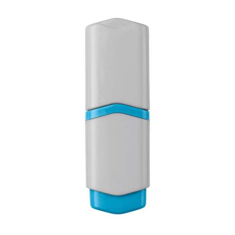 Toppoint design mini highlighter. The coloured details mention the writing colour.
