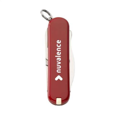 Pocket tool from the Victorinox brand, with ABS handle and tools made from 100% recycled steel. This tool has no knife and is therefore permitted in hand luggage on flights. 4-piece with 7 functions: scissors, combination tool with bottle opener, Phillips screwdriver and wire stripper, key ring, tweezers and toothpick. Includes instruction manual and lifetime warranty on material and manufacturing defects.     Victorinox knives are a worldwide symbol for reliability, functionality and perfection. Please note local rules may apply regarding the possession and/or carrying of knives or multitools in public. Packed individually.