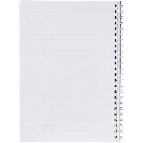 This notebook includes a white or black wire, a glossy card front cover (250 g/m2) and (80 g/m2) blank paper. Standard delivered with 50 sheets, also available with 80 sheets. You can customise the pages of this versatile notebook with any design - so whether you want lined paper, squares or dots - anything is possible!