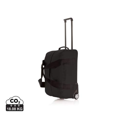 Wochenendtasche mit Trolley aus 300D Polyester, das Haupt- und Frontfach mit Reißverschluss, mit verstellbarem Schulterriemen.