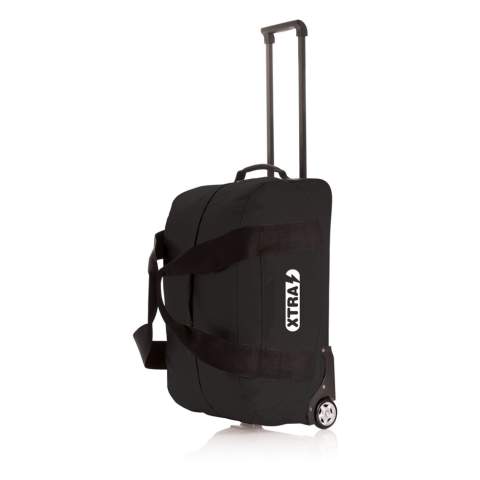 Wochenendtasche mit Trolley aus 300D Polyester, das Haupt- und Frontfach mit Reißverschluss, mit verstellbarem Schulterriemen.
