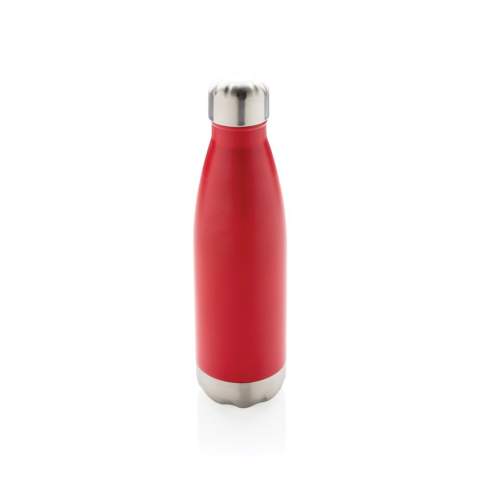 Elevate your daily water intake with this vacuum insulated stainless steel bottle. The bottle keeps chilled beverages cold for up to 15 hours and hot drinks warm for up to 5 hours. With a base that fits in most cup holders, this sleek looking water bottle will keep you hydrated on the go wherever you are. Capacity 500ml.<br /><br />HoursHot: 5<br />HoursCold: 15