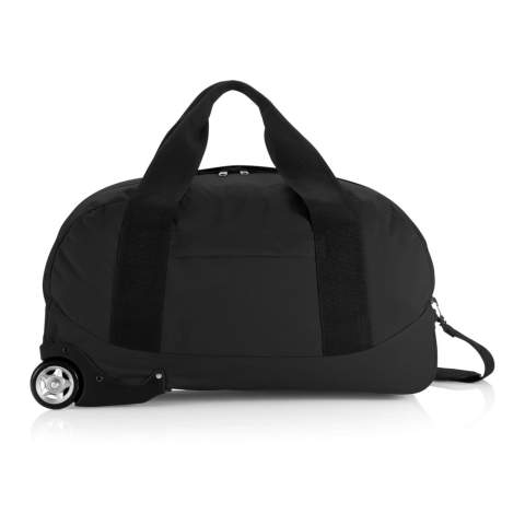 Wochenendtasche mit Trolley aus 300D Polyester, das Haupt- und Frontfach mit Reißverschluss, mit verstellbarem Schulterriemen.