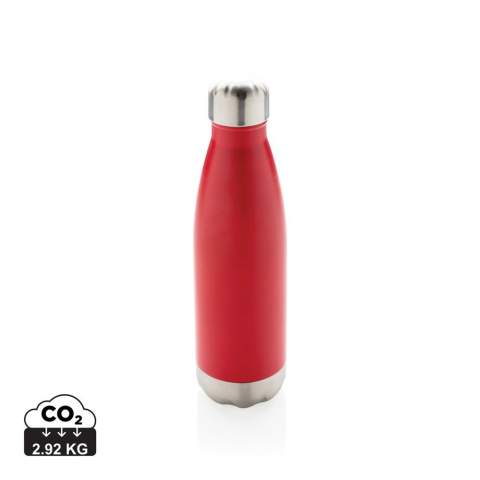 Elevate your daily water intake with this vacuum insulated stainless steel bottle. The bottle keeps chilled beverages cold for up to 15 hours and hot drinks warm for up to 5 hours. With a base that fits in most cup holders, this sleek looking water bottle will keep you hydrated on the go wherever you are. Capacity 500ml.<br /><br />HoursHot: 5<br />HoursCold: 15