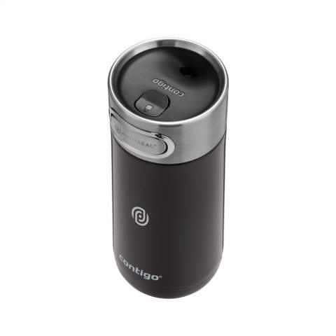 Double-walled, vacuum-insulated stainless steel Contigo® thermo cup. With metallic finish. Beautiful straight, timeless design in a perfect size. The lid has a high-quality brushed stainless steel finish all around. The AUTOSEAL® technology with extra safety clasp guarantees a 100% spill proof and leak proof experience. THERMALOCK™ technology keeps drinks cold up to 5 hours and hot up to 12 hours. Easy clean. Lid and body are  top-rack dishwasher-safe. Washing by hand is recommended to preserve the imprint. Capacity 360 ml.     STOCK AVAILABILITY: Up to 1000 pcs accessible within 10 working days plus standard lead-time. Subject to availability.       Contigo: The best in quality, design and technology. Immediately recognisable by its sleek and stylish design, strong and solid. The innovative Contigo water bottles and thermo cups are odourless, tasteless and BPA-free. The drinking bottles are operated one-handed and guaranteed to be 100% leak proof, so can be used anywhere, anytime, also on the go. Comes with a 2-year manufacturer's warranty.
