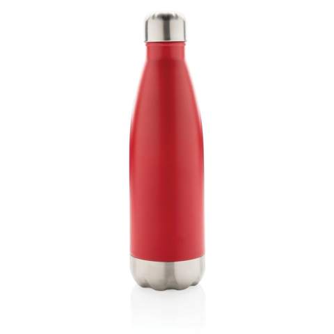 Elevate your daily water intake with this vacuum insulated stainless steel bottle. The bottle keeps chilled beverages cold for up to 15 hours and hot drinks warm for up to 5 hours. With a base that fits in most cup holders, this sleek looking water bottle will keep you hydrated on the go wherever you are. Capacity 500ml.<br /><br />HoursHot: 5<br />HoursCold: 15