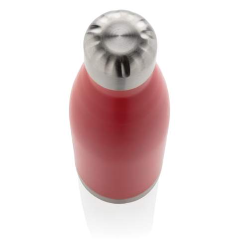 Elevate your daily water intake with this vacuum insulated stainless steel bottle. The bottle keeps chilled beverages cold for up to 15 hours and hot drinks warm for up to 5 hours. With a base that fits in most cup holders, this sleek looking water bottle will keep you hydrated on the go wherever you are. Capacity 500ml.<br /><br />HoursHot: 5<br />HoursCold: 15