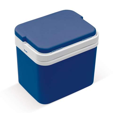 Die klassische Kühlbox ist eine leichte und kompakte Kühlbox. Ideal für den Campingplatz oder um an den Strand mitzunehmen, um dort Speisen und Getränke kühl zu halten. Die Kühlbox hat einen praktischen Griff.