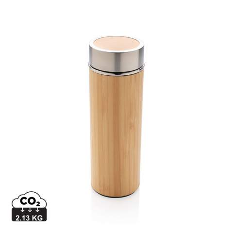 This unique vacuum leakproof bottle comes with 304 foodgrade and rustproof stainless steel interior walls and organic bamboo exterior. Keep your drinks hot for up to 5h and cold for up to 15h. Content: 300 ml.<br /><br />HoursHot: 5<br />HoursCold: 15