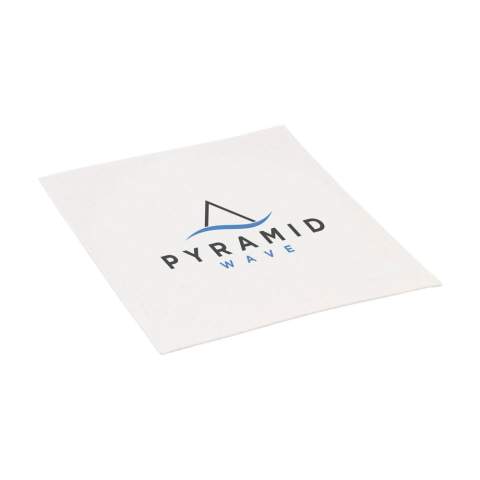 WoW! This popular, organic dishcloth is made from 70% cellulose from trees and 30% cotton waste. Cellulose is the most abundant organic polymer on Earth and is an integral part of the cell walls of plants and many algae species. Cellulose is mainly used for paper production. The cotton waste in the composition of this dishcloth consists of cotton fibres that are too short to be used in the textile industry. The Swedish Dishcloth can be washed again and again at up to 90 degrees, both in the washing machine and in the dishwasher, and can be reused hundreds of times. It can absorb no less than 15 times its weight. This cloth is a perfect replacement for the everyday dishcloth that often contains plastic and the paper kitchen roll. One cloth replaces about 20 kitchen rolls. When the dishcloth needs to be replaced, you can simply throw it in the organic waste bin. This product is biodegradable and it dissolves completely within 8 to 12 weeks. Available with an all-over print in up to 4 colours on one side. The perfect contribution to a cleaner world. Made in Sweden.
