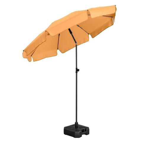 Moderne parasol met frame in titanium afwerking, kantelmechanisme en volant