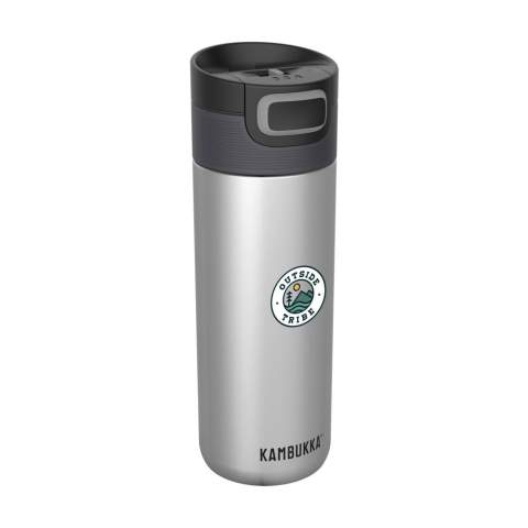 Le gobelet isotherme idéal pour voyager de la marque Kambukka® • excellente qualité • design attrayant • format pratique • acier inoxydable 18/8 isolé sous vide • maintient les boissons chaudes jusqu'à 9 heures et froides jusqu'à 18 heures • bouchon 3-en-1 avec 2 positions de boisson : appuyez brièvement dessus pour prendre une petite gorgée ou ouvrez-le complètement pour boire facilement et sans renverser, comme avec une tasse • facile à nettoyer grâce à Snapclean® : retirez le mécanisme intérieur allant en une seule manipulation • couvercle universel : convient également aux autres bouteilles Kambukka® • le couvercle passe au lave-vaisselle - laver le gobelet à la main • fond antidérapant • 100% étanche • capacité 500 ml.  REMARQUE : jusqu'à 1000 articles disponibles sous 10 jours ouvrés hors marquage, à l exception des réservations.