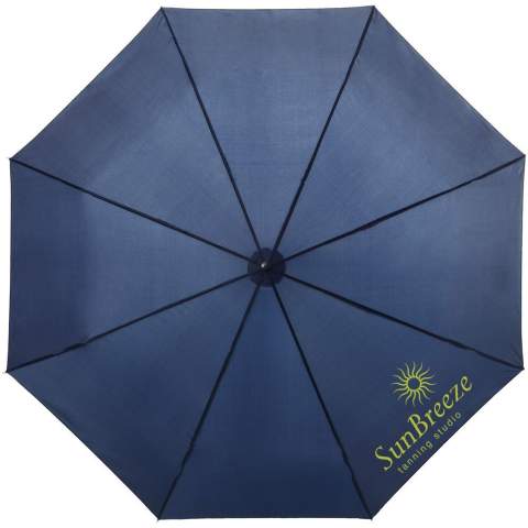 Le parapluie pliable Ida 21,5" est petit et compact mais fait un excellent travail de protection contre la pluie. Le système de glissière manuelle rend le parapluie facile à ouvrir et à fermer. De plus, le parapluie possède une armature métallique solide, des baleines métalliques et une poignée en plastique pour une bonne prise en main. Grâce à sa taille, une fois plié, il se glisse parfaitement dans un sac (à main). Le parapluie Ida est fabriqué en polyester durable, convient à de multiples options d'impression et est livré avec une pochette pour un rangement facile. 