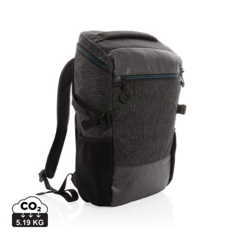 This 900D easy access laptop backpack has all the space you'll need in a day bag or carry-on. The roomy main compartment has a 15.6" laptop pocket and a small pocket to hold quick grab items. The big zipper opening makes it easy to see what's in your backpack at a glance. PVC free.<br /><br />FitsLaptopTabletSizeInches: 15.6<br />PVC free: true