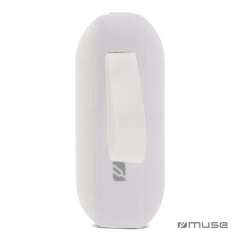 This compact portable bluetooth speaker offers surprisingly good sound despite its small size. In addition, the fabric covering gives the speaker a trendy look. So it is the ideal speaker to take with you when you travel. The built-in battery charges quickly and guarantees you a long listening time. Recharge with the included USB cable.