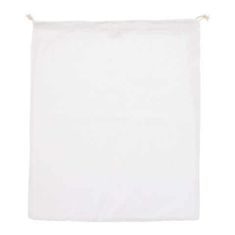 Reduce the number of plastic bags in the supermarket by using your own food bag. This cotton bag with mesh is highly suitable for fruits and vegetables. Re-use it over and over again and when dirty, simply wash it at low temperatures (could shrink).