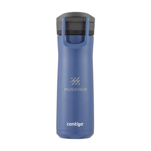 Dubbelwandige, vacuümgeïsoleerde RVS Contigo® waterfles met AUTOPOP®-technologie. Gesloten wordt de drinktuit beschermd tegen vuil en microben. De fles is alleen geschikt voor koude, niet-koolzuurhoudende dranken. Deze blijven tot 24 uur koud. Dankzij het lekvrije ontwerp mors je niets in je auto, op je bureau of waar je ook bent. Met het geïntegreerde handvat kun je de fles gemakkelijk meenemen. Past in de meeste bekerhouders. De fles en het deksel zijn vaatwasserbestendig (in het bovenste rek plaatsen). Voor behoud van de opdruk wordt met de hand afwassen aanbevolen. Inhoud 590 ml.     VOORRAAD INFORMATIE: Tot 1.000 stuks beschikbaar binnen 10 werkdagen. Uitzonderingen voorbehouden.     Contigo: Dé uitblinker in kwaliteit, vormgeving en technologie. Direct herkenbaar aan de strakke en stijlvolle vormgeving, stevig en sterk. De innovatieve waterflessen en thermosbekers zijn geurloos, smaakvrij en BPA-vrij. De drinkflessen zijn met één hand te bedienen en gegarandeerd 100% lekvrij, dus overal en altijd te gebruiken. Met 2 jaar fabrieksgarantie.
