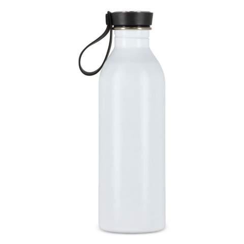 Die Lucy Flasche aus R-Edelstahl 500ml kombiniert ein elegantes, komplettes Aussehen mit leichtem Komfort. Mit einer einzigartigen Edelstahlplatte auf der Oberseite und einer weichen Silikonschlaufe zum einfachen Tragen ist diese Flasche sowohl stilvoll als auch praktisch.