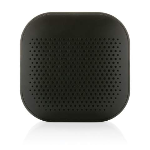 3W wireless speaker made with RCS (Recycled Claim Standard) certified recycled ABS. Total recycled content: 41% based on total item weight. RCS certification ensures a completely certified supply chain of the recycled materials. The speaker is equipped with a 400 mAh battery to ensure up to 3.5 hours of playing time and BT5.3 for smooth connection with clear sound. Connection range up to 10 metres. With mic to answer calls. Packed in FSC® mix box. Including RCS certified recycled TPE charging cable. Item and accessories 100% PVC free. IPX 4 waterproof.<br /><br />HasBluetooth: True<br />NumberOfSpeakers: 1<br />SpeakerOutputW: 3.00<br />PVC free: true