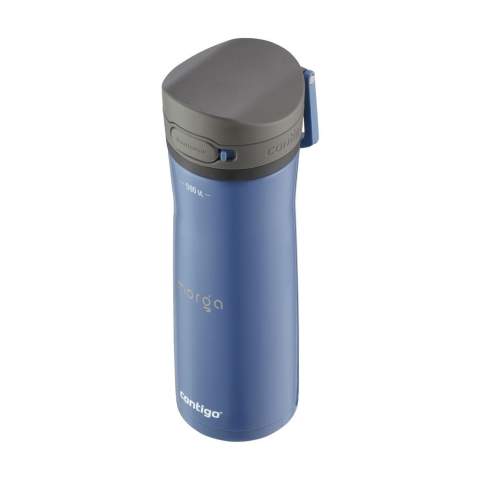 Dubbelwandige, vacuümgeïsoleerde RVS Contigo® waterfles met AUTOPOP®-technologie. Gesloten wordt de drinktuit beschermd tegen vuil en microben. De fles is alleen geschikt voor koude, niet-koolzuurhoudende dranken. Deze blijven tot 24 uur koud. Dankzij het lekvrije ontwerp mors je niets in je auto, op je bureau of waar je ook bent. Met het geïntegreerde handvat kun je de fles gemakkelijk meenemen. Past in de meeste bekerhouders. De fles en het deksel zijn vaatwasserbestendig (in het bovenste rek plaatsen). Voor behoud van de opdruk wordt met de hand afwassen aanbevolen. Inhoud 590 ml.     VOORRAAD INFORMATIE: Tot 1.000 stuks beschikbaar binnen 10 werkdagen. Uitzonderingen voorbehouden.     Contigo: Dé uitblinker in kwaliteit, vormgeving en technologie. Direct herkenbaar aan de strakke en stijlvolle vormgeving, stevig en sterk. De innovatieve waterflessen en thermosbekers zijn geurloos, smaakvrij en BPA-vrij. De drinkflessen zijn met één hand te bedienen en gegarandeerd 100% lekvrij, dus overal en altijd te gebruiken. Met 2 jaar fabrieksgarantie.
