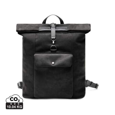 An elegant backpack suitable for any occasion. The backpack is made from recycled faux leather and PU details, adding style while you're on the go. A buckle and magnetic closure provide smooth and secure fastening. The exterior also features a practical outer pocket and a reinforced bottom. The wide opening allows easy access to your belongings, with an inner compartment for a laptop and a smaller zippered pocket for organised storage. Certified by RCS (Recycled Claim Standard), which ensures that the entire supply chain of recycled materials is certified. The total percentage of recycled material is based on the product’s total weight. This product contains 44% RCS-certified recycled polyester and 5% RCS-certified recycled PU.<br /><br />FitsLaptopTabletSizeInches: 15.0