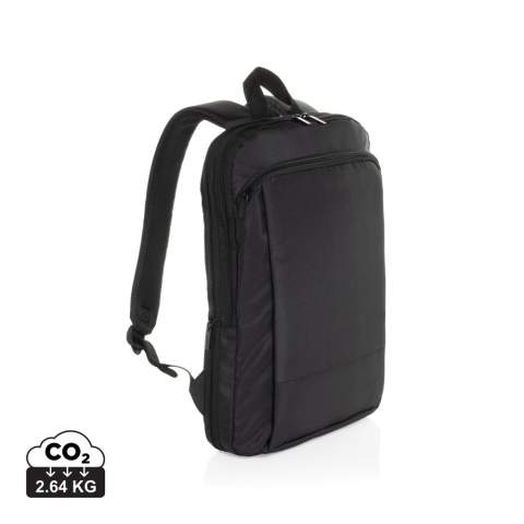 Lernen Sie den Flexpack Aware™ Expandable Slim RPET Backpack kennen. Die perfekte Mischung aus elegantem Design, Vielseitigkeit und Nachhaltigkeit. Dieser ultraschlanke und dennoch erweiterbare Rucksack wurde für moderne Berufstätige entwickelt, die viel unterwegs sind. Er passt sich Ihren Bedürfnissen an und sorgt dafür, dass Ihre wichtigsten Dinge sicher und organisiert sind. Hergestellt aus recyceltem Polyester, in das der AWARE™-Tracer eingebettet ist. 2% des Erlöses jedes mit AWARE™ verkauften Produkts werden an Water.org gespendet. PVC-frei.<br /><br />FitsLaptopTabletSizeInches: 15.6<br />PVC free: true