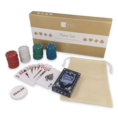 Vivez l'excitation d'une vraie partie de poker avec cet ensemble de poker complet d'InSideOut ! Que vous soyez débutant ou joueur expérimenté, ce set vous offre tout ce dont vous avez besoin pour passer une soirée amusante. L'ensemble contient 100 jetons de couleurs et de valeurs différentes, pour que vous gardiez toujours le contrôle du jeu, ainsi qu'un jeu de cartes et un bouton de croupier. Des instructions pratiques avec des explications sur les mains de poker vous permettent de commencer tout de suite, même si vous ne connaissez pas encore toutes les règles. Compact et facile à transporter dans sa boîte de rangement en carton, il est parfait pour la maison ou les déplacements !
