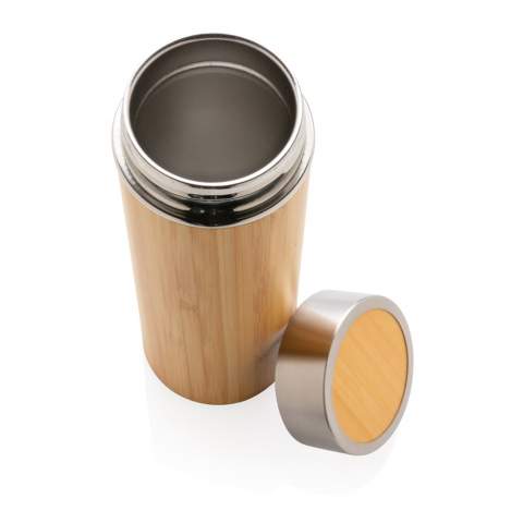 This unique vacuum leakproof bottle comes with 304 foodgrade and rustproof stainless steel interior walls and organic bamboo exterior. Keep your drinks hot for up to 5h and cold for up to 15h. Content: 300 ml.<br /><br />HoursHot: 5<br />HoursCold: 15