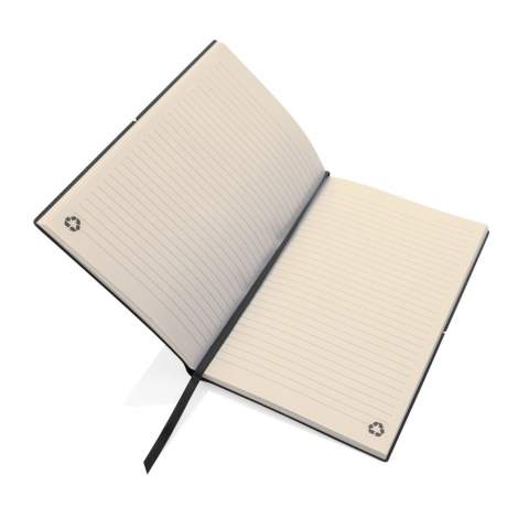 Wees milieubewust zonder in te boeten aan stijl met dit prachtige notitieboek gemaakt van gerecycled leer. De hoes heeft een aangename textuur en een aardse natuurlijke uitstraling. 80 vellen / 160 gelinieerde 75 grams crèmepagina's recycled papier zorgen ervoor dat je elke gedachte die bij je opkomt kunt bijschrijven.<br /><br />NotebookFormat: A5<br />NumberOfPages: 160<br />PaperRulingLayout: Gelinieerde pagina's