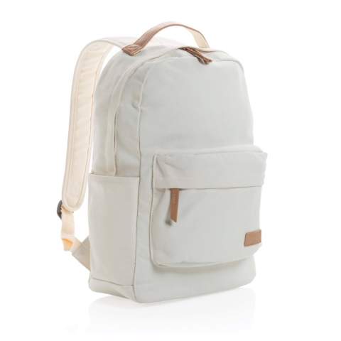 Sac à dos en toile composé de 60% coton recyclé et 40% polyester recyclé avec doublure en polyester recyclé 150D. Avec une poche rembourrée pour ordinateur portable 14" et de poches avant et arrière spacieuses pour vos autres objets essentiels quotidiens. Le traceur AWARE™ qui prouve l'utilisation authentique de la toile recyclée. 2% de chaque vente de produit Impact vendu sera versée en don à Water.org.<br /><br />FitsLaptopTabletSizeInches: 14.0<br />PVC free: true