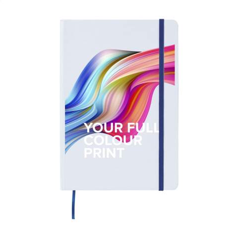 Practical and handy notebook in A5 format. With approx. 80 sheets/160 pages of cream coloured, lined paper (70 g/m²), hard cover, elastic band and silk ribbon.