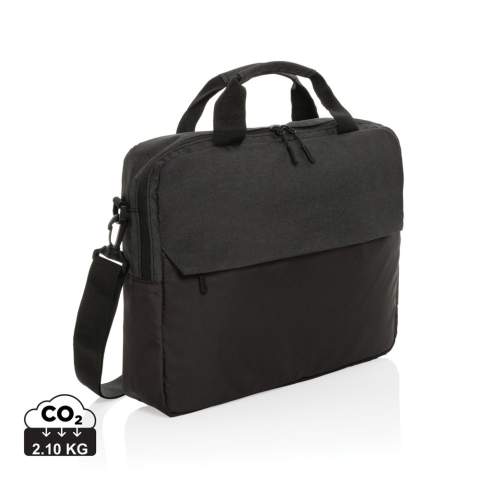 This bag seamlessly marries practicality with style. Its spacious main compartment includes a dedicated 15.6-inch laptop pocket to safeguard your valuable items. Additionally, interior pen loops and well-designed pockets help you stay organized while on the move, and the front pocket adds an extra layer of convenience. Made with 100% recycled polyester embedded with the AWARE™ tracer. 2% of proceeds of each product sold with AWARE™ will be donated to Water.org.<br /><br />FitsLaptopTabletSizeInches: 15.6
