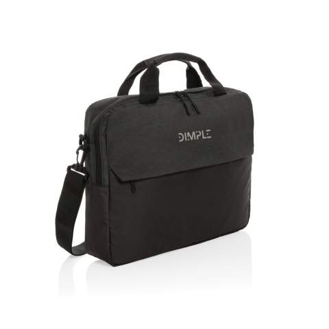 This bag seamlessly marries practicality with style. Its spacious main compartment includes a dedicated 15.6-inch laptop pocket to safeguard your valuable items. Additionally, interior pen loops and well-designed pockets help you stay organized while on the move, and the front pocket adds an extra layer of convenience. Made with 100% recycled polyester embedded with the AWARE™ tracer. 2% of proceeds of each product sold with AWARE™ will be donated to Water.org.<br /><br />FitsLaptopTabletSizeInches: 15.6