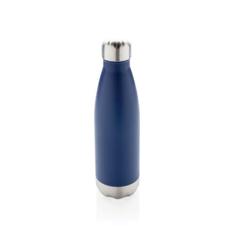 Elevate your daily water intake with this vacuum insulated stainless steel bottle. The bottle keeps chilled beverages cold for up to 15 hours and hot drinks warm for up to 5 hours. With a base that fits in most cup holders, this sleek looking water bottle will keep you hydrated on the go wherever you are. Capacity 500ml.<br /><br />HoursHot: 5<br />HoursCold: 15