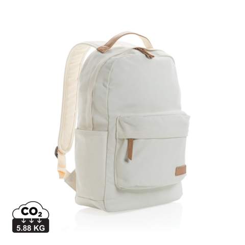 Sac à dos en toile composé de 60% coton recyclé et 40% polyester recyclé avec doublure en polyester recyclé 150D. Avec une poche rembourrée pour ordinateur portable 14" et de poches avant et arrière spacieuses pour vos autres objets essentiels quotidiens. Le traceur AWARE™ qui prouve l'utilisation authentique de la toile recyclée. 2% de chaque vente de produit Impact vendu sera versée en don à Water.org.<br /><br />FitsLaptopTabletSizeInches: 14.0<br />PVC free: true