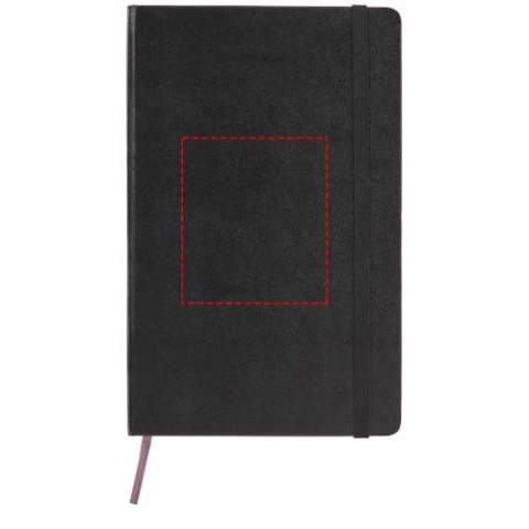 Moleskine Classic large hard cover notebook in bestselling black, plus a range of stylish vibrant colours. Features rounded corners, elasticated closure and ribbon book marker. Expandable pocket in cardboard and cloth to inside back cover. Contains 240 ivory-coloured squared pages.