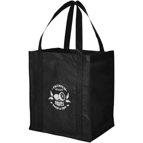 The Liberty tote bag is non-woven and has a supportive bottom board, making it a versatile and solid tote bag. The large main compartment provides enough space to store various items, and the 25.4 cm long handles make this bag easy to carry. Besides all this, the large printing areas are ideal for maximum visibility of any logo. Resistance up to 12 kg weight.   