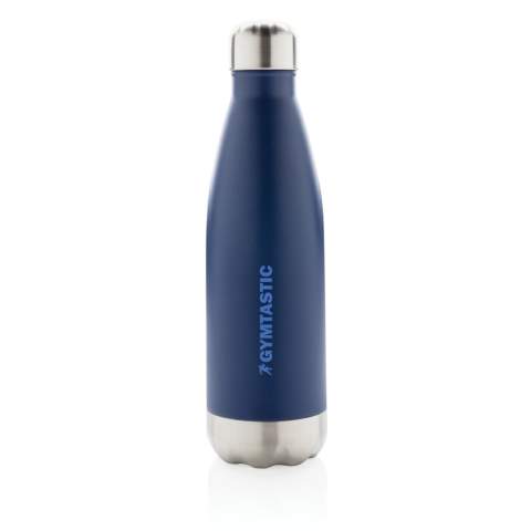 Elevate your daily water intake with this vacuum insulated stainless steel bottle. The bottle keeps chilled beverages cold for up to 15 hours and hot drinks warm for up to 5 hours. With a base that fits in most cup holders, this sleek looking water bottle will keep you hydrated on the go wherever you are. Capacity 500ml.<br /><br />HoursHot: 5<br />HoursCold: 15