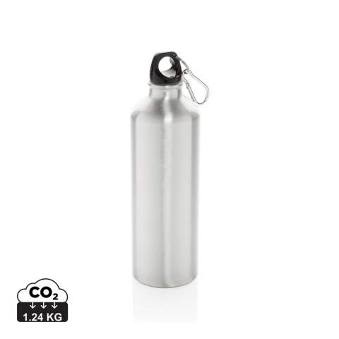 This 750ml XL aluminium bottle is the ultimate lightweight companion when hitting the outdoors. Attach it to any backpack with the handy carabiner. Also perfect when doing sports. For cold water only. BPA free.