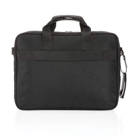 Make the daily commute a little bit easier and a lot more stylish with this laptop bag. The bag is made from durable 1680D recycled polyester with AWARE™ tracer and rich PU details, it incorporates multiple pockets for storage and organisation. This bag features a padded 15.6"laptop pocket and an additonal front zipper pocket to hold your other daily essentials. The exterior is made with 1680D recycled polyester, the lining is 150D recycled polyester. With AWARE™ tracer that validates the genuine use of recycled materials. Each bag saves 21.8 litres of water and has reused 36.66 0.5L PET bottles. 2% of proceeds of each product sold containing AWARE™  will be donated to Water.org.<br /><br />FitsLaptopTabletSizeInches: 15.6<br />PVC free: true