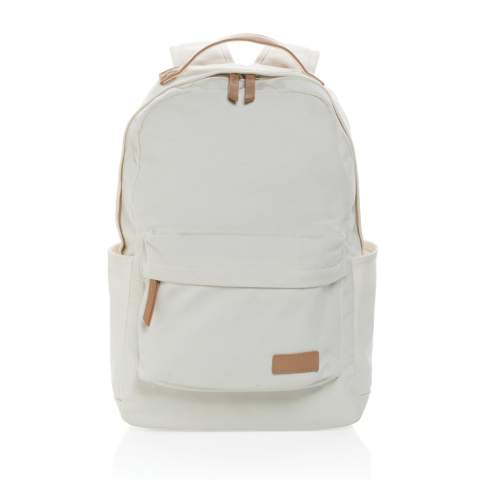 Sac à dos en toile composé de 60% coton recyclé et 40% polyester recyclé avec doublure en polyester recyclé 150D. Avec une poche rembourrée pour ordinateur portable 14" et de poches avant et arrière spacieuses pour vos autres objets essentiels quotidiens. Le traceur AWARE™ qui prouve l'utilisation authentique de la toile recyclée. 2% de chaque vente de produit Impact vendu sera versée en don à Water.org.<br /><br />FitsLaptopTabletSizeInches: 14.0<br />PVC free: true