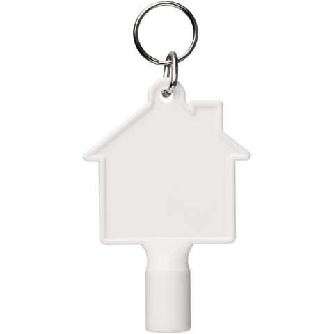 Utility key with keychain for items such as meter boxes and street poles. Made from recycled plastic. The dimensions for the opening is a triangular shape with 8 mm edges. Due to the nature of recycled plastic, colour shades may vary slightly, and there may be specks of colour. Made in the UK.