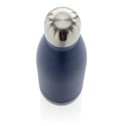 Elevate your daily water intake with this vacuum insulated stainless steel bottle. The bottle keeps chilled beverages cold for up to 15 hours and hot drinks warm for up to 5 hours. With a base that fits in most cup holders, this sleek looking water bottle will keep you hydrated on the go wherever you are. Capacity 500ml.<br /><br />HoursHot: 5<br />HoursCold: 15