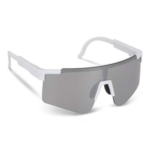 Stay protected and stylish with these high-performance sports sunglasses. Featuring a sleek wraparound design and silver UV400 lenses, they provide excellent eye protection. The lightweight R-PC frame ensures a comfortable fit, making them ideal for outdoor sports and adventures.