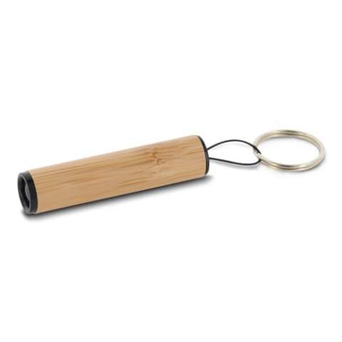Dieser Mini-Taschenlampe hat ein Gehäuse aus Bambu. Die Lampe inkl. Schlüsselring geliefert. Es ist eine einfache Möglichkeit, eine dunkle Umgebung zu beleuchten, ohne eine große Taschenlampe tragen zu müssen.
