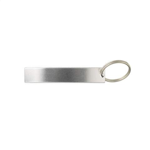 Porte-clés léger en aluminium avec décapsuleur.